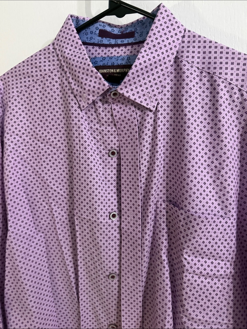 Johnston & Murphy Men's Lavender Micro-Pattern Dress Shirt